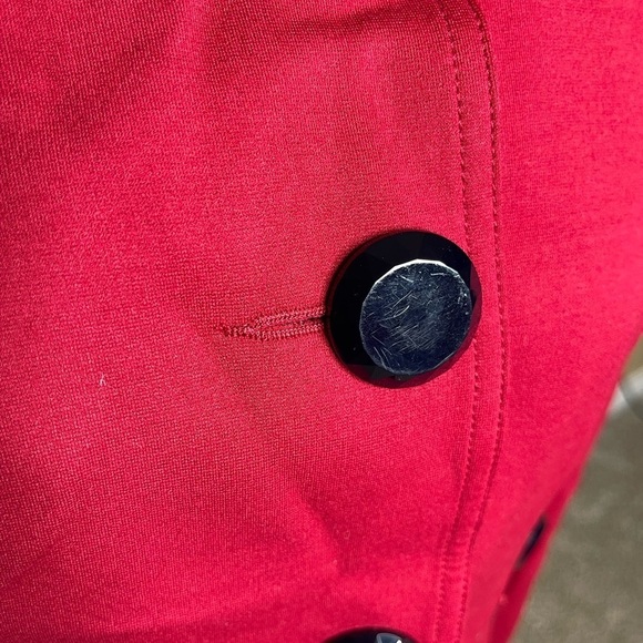 INC International Concepts Women's Red Blazer Puff Sleeve Black Buttons Small - Picture 5 of 5